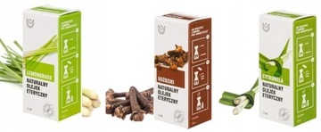 Zestaw 3 NATURALNE OLEJKI ETERYCZNE 100% KOMARY OWADY eteryczny 3x10ml