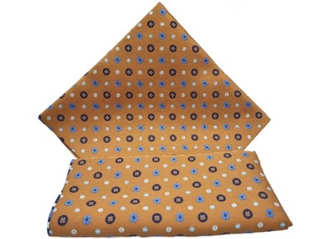 BRĄZOWA / ZŁOTA WE WZORY POSZETKA BUTONIERKA