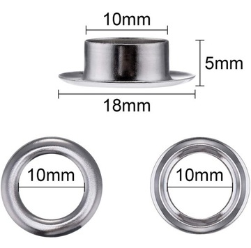 НАБОР люверсов МЕТАЛЛИЧЕСКИЕ ЛЮСНЫ 10 ММ С КОРОБКОЙ, ДЛЯ БРЕЗЕНТА