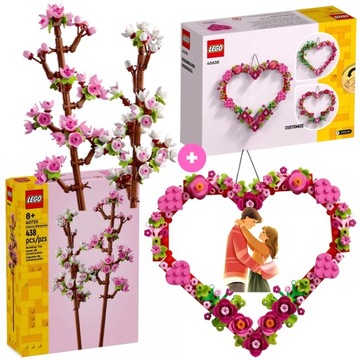 ПОДАРОЧНЫЙ НАБОР LEGO Цветы вишни Орнамент СЕРДЦЕ ЦВЕТЫ Большой розовый