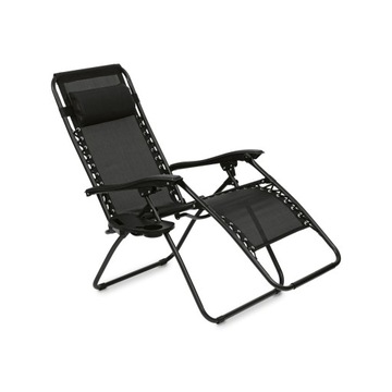 Складной гравитационный BEACH CHAIR CHAIR GARDEN CHAIR для террасы и балкона, ЧЕРНЫЙ