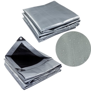 Брезент 3х4 ТОЛСТЫЙ Серебристый и Черный 260г Морозостойкий Водонепроницаемый УФ+++