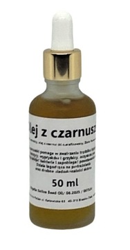 OLEJ Z CZARNUSZKI NIERAFINOWANY ZŁOTO FARAONÓW SZKLANA BUTELKA 50 ML