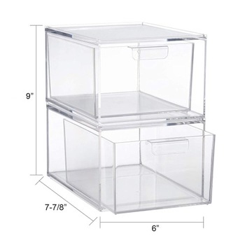 2шт акриловая коробка для хранения прозрачный ящик с