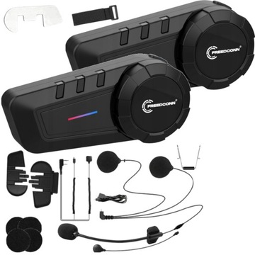 2x INTERKOM 6 OSÓB BLUETOOTH KY-PRO motocykl 2 kaski JĘZYK POLSKI PL