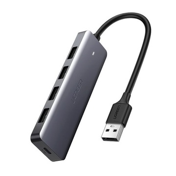 Adapter UGREEN HUB USB-A / 4xUSB-A 3.2Gen1 z dodatkowym portem zasilania mi