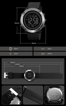 SKMEI Zegarek męski N570d elektroniczny 12/24 h