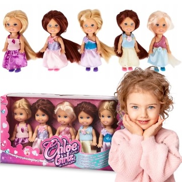CHLOE GIRLZ MINI LALECZKI LALKI KSIĘŻNICZKI ZESTAW 5 LALEK DLA DZIECI