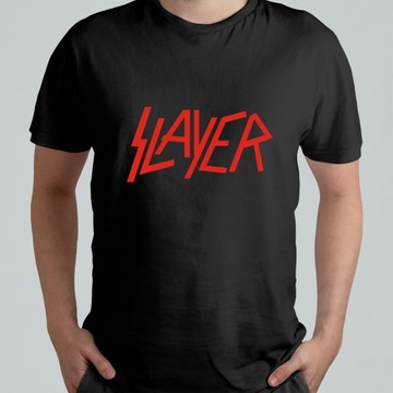 Czarna Koszulka T-shirt Męski Z Nadrukiem Slayer Hard Rock r. L #7