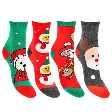 ДЕТСКИЕ РОЖДЕСТВЕНСКИЕ НОСКИ В ПОДАРОК, 4 ПАРЫ