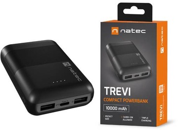 POWERBANK NATEC TREVI COMPACT 10000MAH 2xUSB USB-C