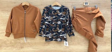 Спортивный костюм MIMI, карамель, утепленная толстовка-карго 116/122