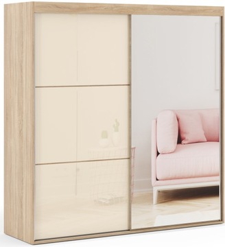 VALBO – Szafa przesuwna z lacobel 180 cm NA WYMIAR