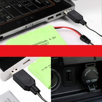 АККУМУЛЯТОРНАЯ БАТАРЕЯ 4,8 В, 2400 МАЧ С НАБОРОМ USB-ЗАРЯДНОГО КАБЕЛЯ ДЛЯ РАУДИОУПРАВЛЯЕМЫХ МАШИНОК