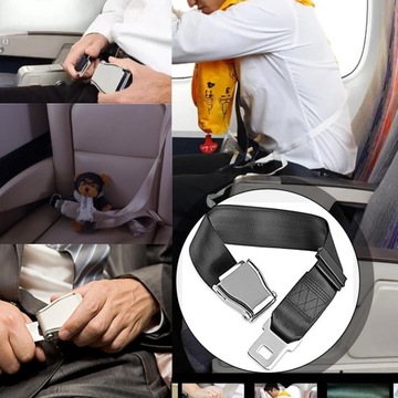 ЧЕРНЫЙ УДЛИНИТЕЛЬ РЕМНЯ БЕЗОПАСНОСТИ ДЛЯ САМОЛЕТА 90 СМ, ПОДАРОК