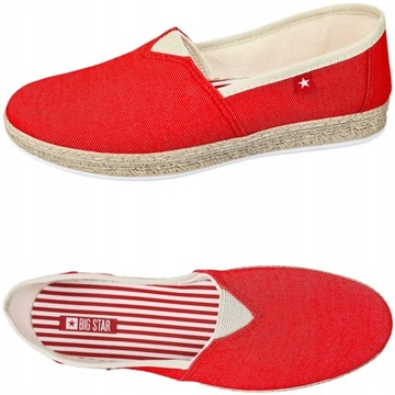 Espadryle damskie Big Star czerwone FF276025 37