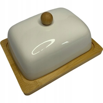 ЭЛЕГАНТНАЯ БЕЛАЯ ФАРФОРОВАЯ МАСЛЕНКА