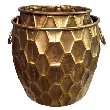 НАБОР МЕТАЛЛИЧЕСКИХ КРЫШЕК ДЛЯ ЦВЕТОЧНЫХ ВАЗОВ ИЗ 2 ЗОЛОТЫХ ЧАСТЕЙ