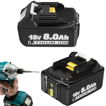 BATERIA LITOWEGO DO MAKITA 8 Ah 18 V BL1830B BL1840 BL1850 2SZT