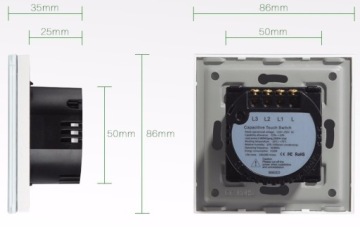 СЕНСОРНЫЙ ВЫКЛЮЧАТЕЛЬ СВЕТА ОДИНОЧНЫЙ 1K WIFI TUYA SMART LIFE СЕРОЕ СТЕКЛО
