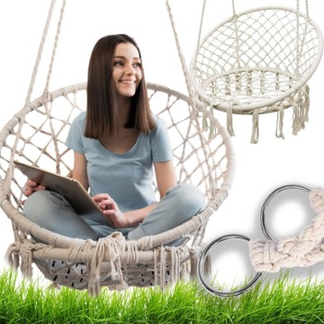 FOTEL WISZĄCY HUŚTAWKA OGRODOWA BOCIANIE GNIAZDO TARAS BALKON OGRÓD