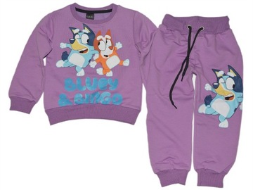 Trand piękny komplet dres 122-128 7-8 joggersy i bluza pieski bawełna