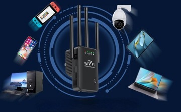 Усилитель сигнала WiFi/ретранслятор сети 2,4 ГГц, расширенный диапазон, 300 Мбит/с, 4 антенны