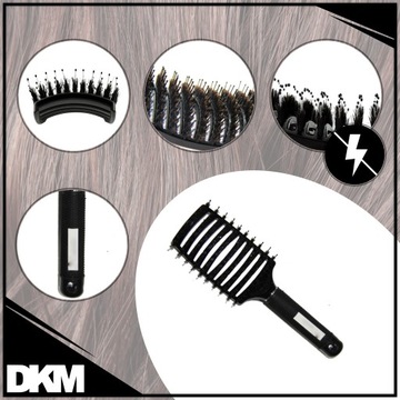 ПРОФИЛИРОВАННАЯ ЩЕТКА ДЛЯ ВОЛОС HIT BLOGGEREK, ЧЕРНАЯ