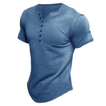 T-shirty męskie Slim Solid Muscle Sportowe koszule z krótkim rękawem Casual, XL