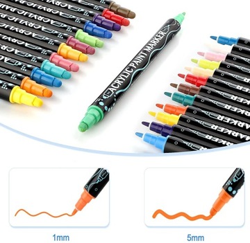 НАБОР МАРКЕТОВ С ДВУМЯ НАКОНЕЧНИКАМИ, 26 ЦВЕТОВ ДЛЯ ХОЛСТА И МЕТАЛЛА