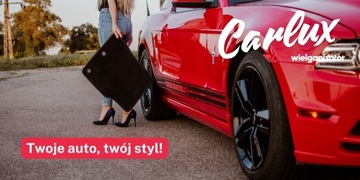 DYWANIKI SAMOCHODOWE WELUROWE KOMPLET – ELEGANCKI CZARNY ZESTAW Z HAFTEM