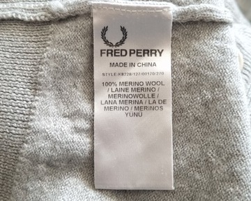 FRED PERRY K8228 PLAIN MERINO WOOL CARDIGAN Męski Wełniany Sweter M