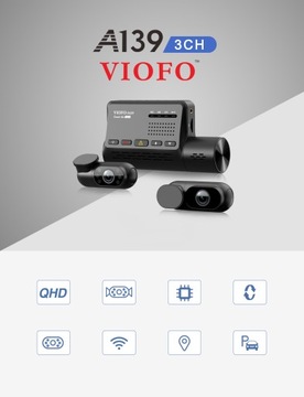 VIOFO A139 Видеорегистратор 3-канальный GPS WIFI 3 КАМЕРЫ + 256 ГБ