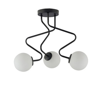 Designerski Nowoczesny SIGMA ZIGZAG 3 plafon czarny LED