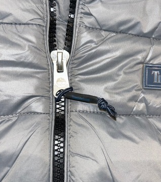 Timberland pikowana kurtka przejściowa szara wodoodporna logo kaptur M