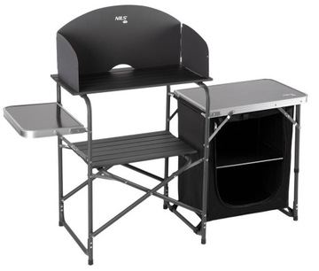 Туристический кухонный шкаф для кемпинга NILS CAMP BLACK 140 x 110 x 48 CM