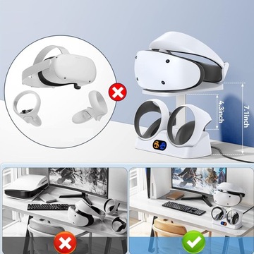 ЗАРЯДНАЯ СТАНЦИЯ С ВЕРТИКАЛЬНОЙ ПОДСТАВКОЙ 2В1 ДЛЯ PS VR 2