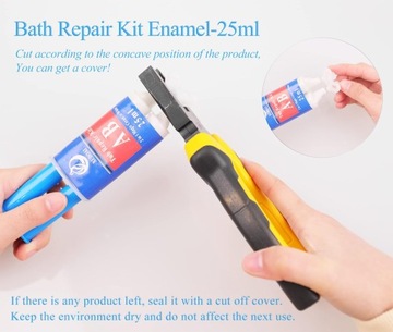 Zestaw naprawczy do wanny umywalki ceramiki porcelany płytek 25ml biały