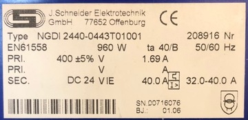 SCHNEIDER NGDI 2440-0443T01001 zasilacz 960W 24V