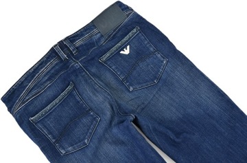 ARMANI JEANS spodnie damskie jeansowe rurki niebieskie elastyczne 29