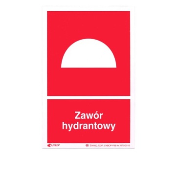 ZNAK BHP ZAWÓR HYDRANTOWY 27P ŚWIECĄCY 20X30 cm