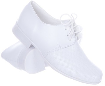 Buty Półbuty Chłopięce Komunijne Wizytowe Białe 34