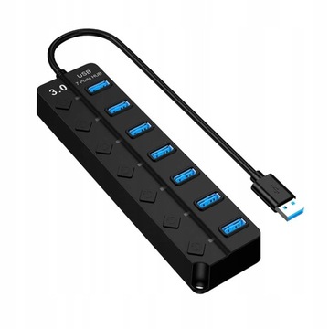 Porty USB 7, USB 3. 0 LED HUB