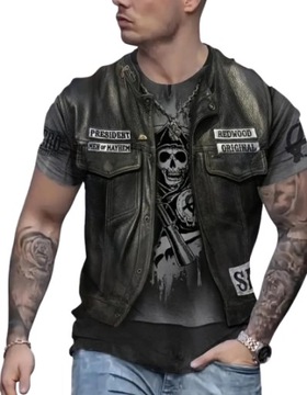 T-SHIRT MĘSKI KOSZULKA KRÓTKI RĘKAW CZASZKA M