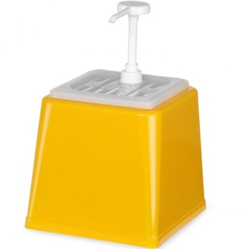 DYSPENSER DOZOWNIK DO SOSÓW MUSZTARDY Z POMPKĄ HENDI 2.5L ŻÓŁTY