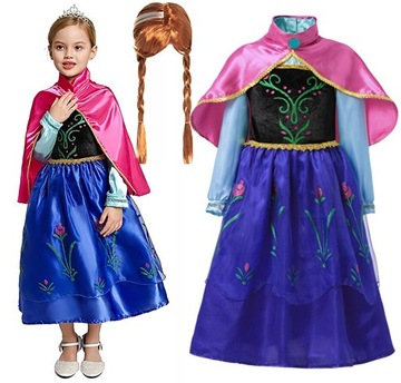 ANNA STRÓJ SUKIENKA KOSTIUM FROZEN PERUKA 98/104