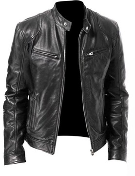 2023Motorcycle Jacket Mens Slim Fit Short-Coat Col