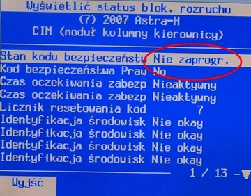 MODUL CIM 13250221 GC OPEL ASTRA H ZAFIRA B ODHLÁŠENÝ PIN