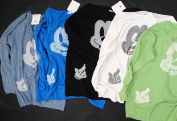 Итальянский свитер MICKEY MOUSE Карманы с Микки CABER