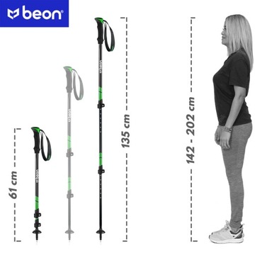 ТЕЛЕСКОПИЧЕСКИЕ ТРЕККИНГОВЫЕ ПАЛАКИ ДЛЯ Скандинавской ходьбы, РЕГУЛИРУЕМЫЕ В ГОРАХ BEON